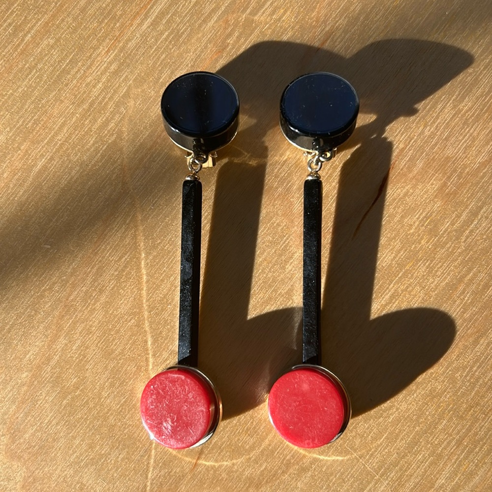 Marni resin red/black 3” drop earrings